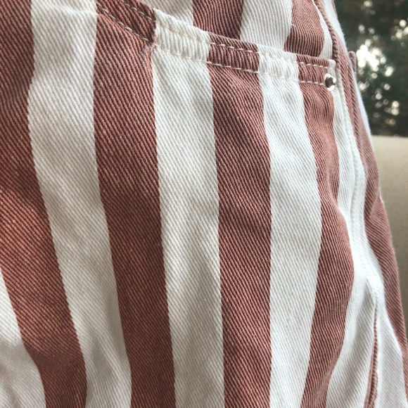 High waisted striped denim shorts - Picture 3 of 7